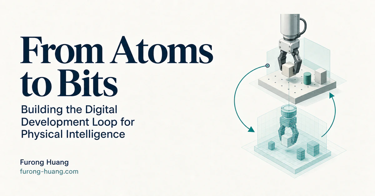 From Atoms to Bits — a physical robot experiment connected to a digital simulation through feedback.