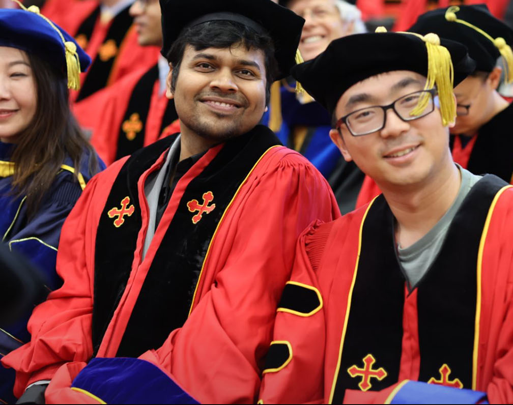 Furong Lab graduates seated together at University of Maryland commencement