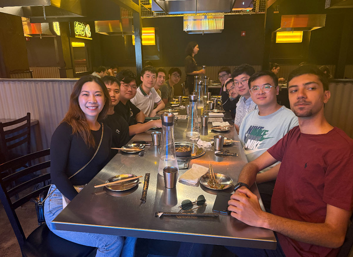 Furong Lab members gathered for dinner at the beginning of a new semester